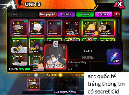 Acc AV Vip tự chọn